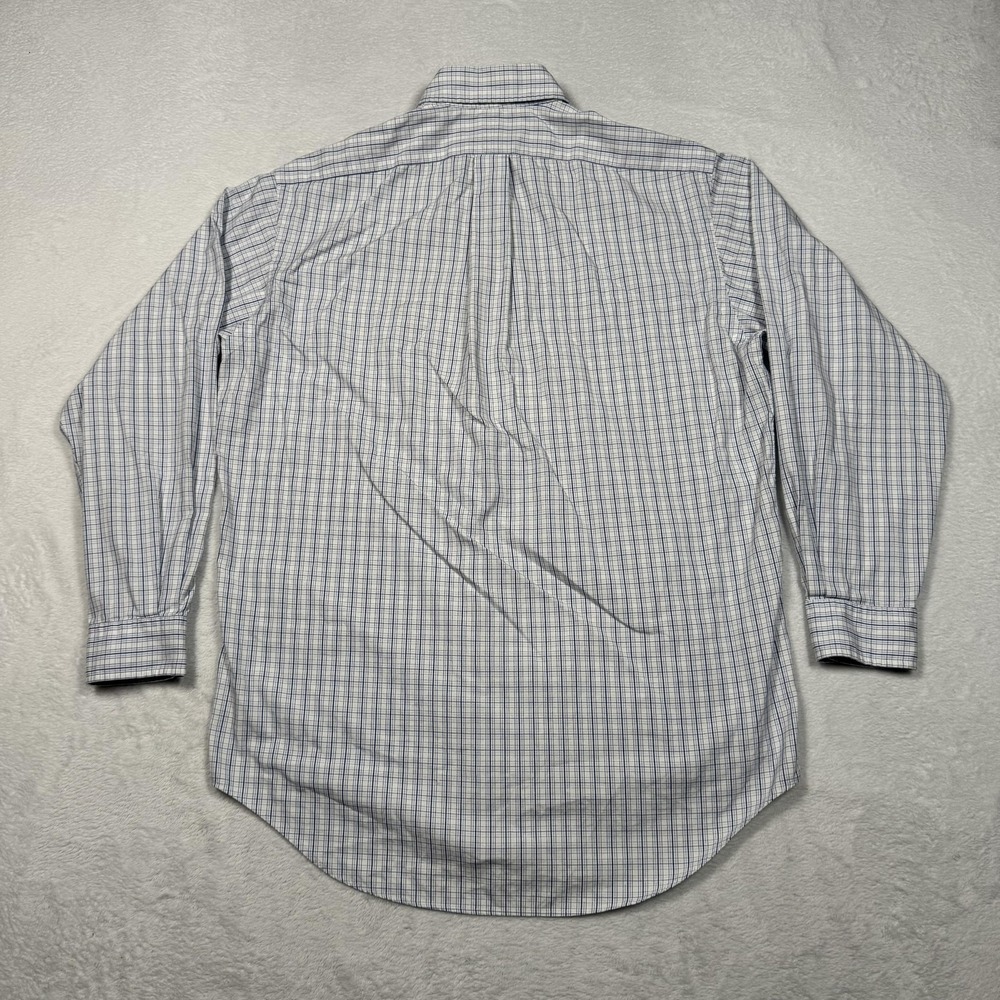 Ralph Lauren Shirt Mens 15.5 33 White Blue‎ Plaid Yarmouth Button Down Pony Logo - Picture 5 of 10